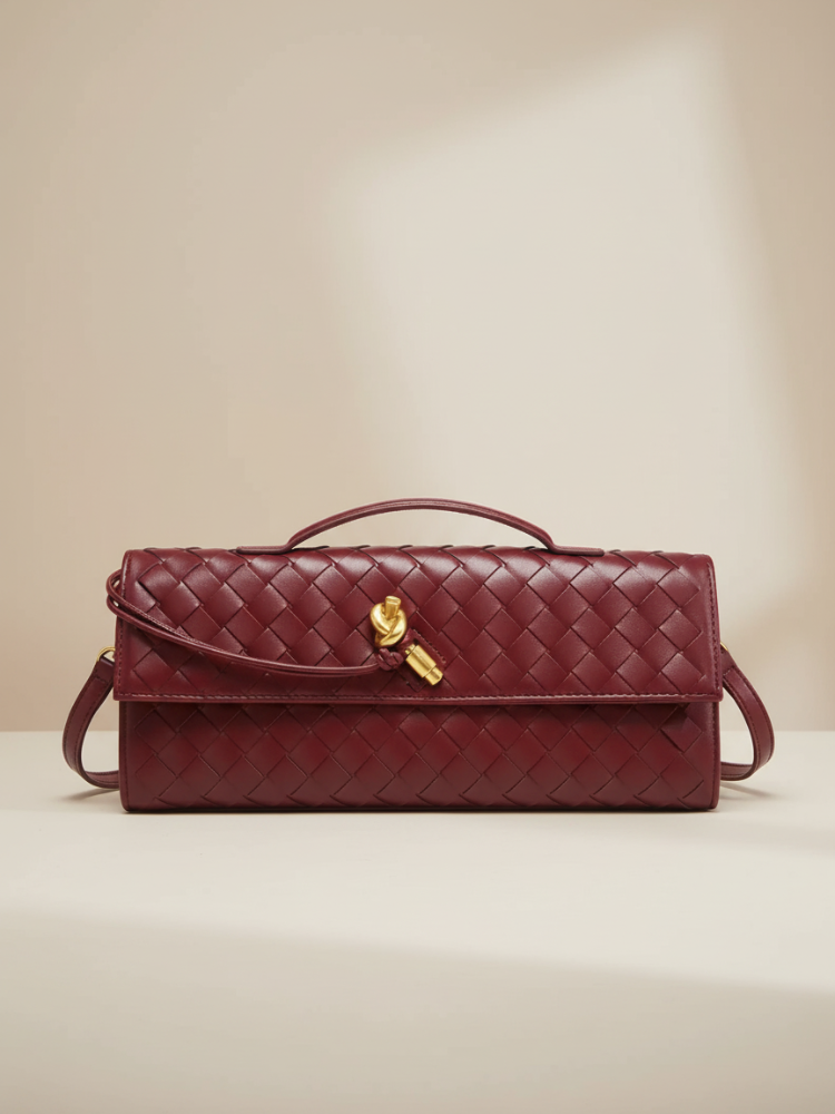 Elegant Woven Leather Shoulder Bag – Modern Sophistication