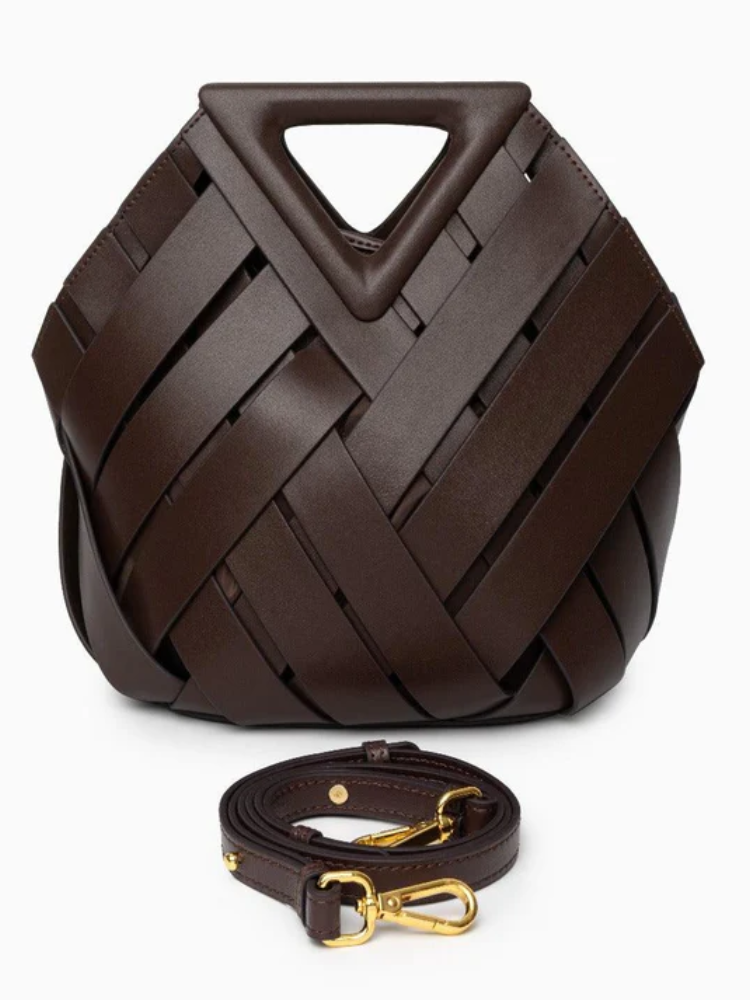 Sophisticated Woven Leather Handbag – Timeless & Elegant