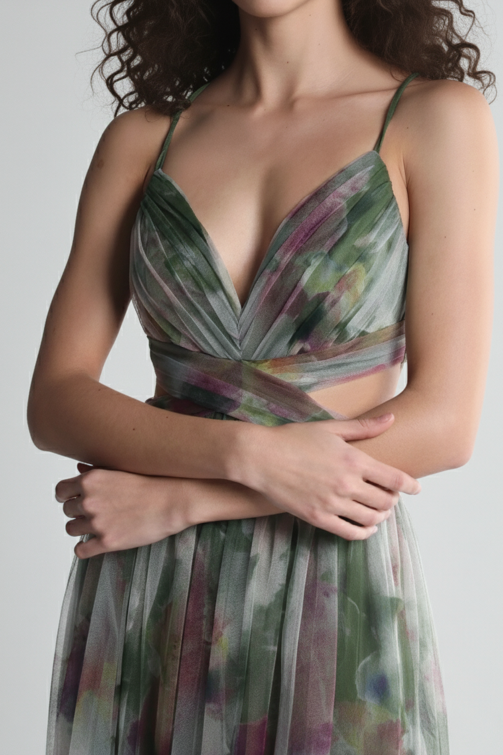 Elegant Chiffon Maxi Evening Dress – Sleeveless Spaghetti Strap Gown