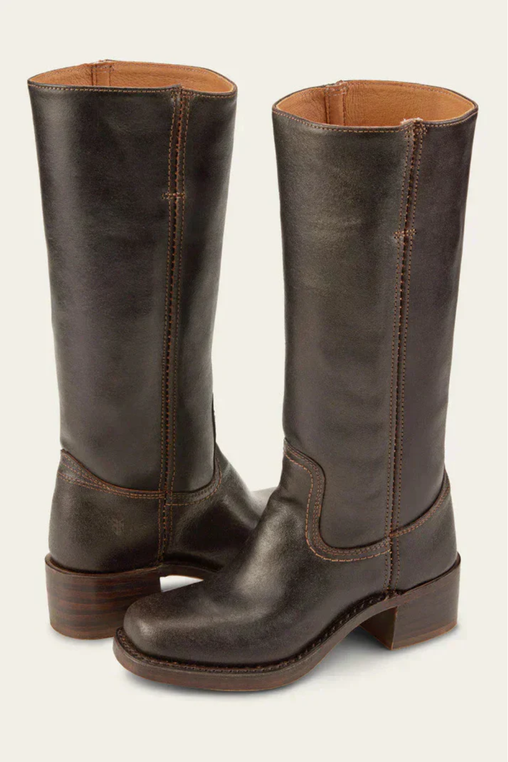 Classic Knee High Leather Boots – Structured Sole and Slim Fit Design