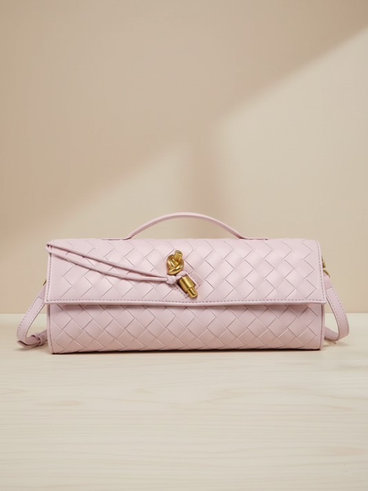 Elegant Woven Leather Shoulder Bag – Modern Sophistication
