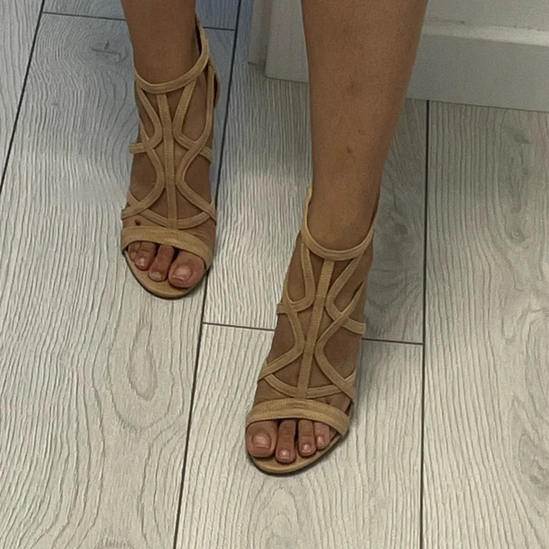 Strappy Gladiator Stiletto Heels – Elegant Open-Toe Sandals for Evening & Party Wear