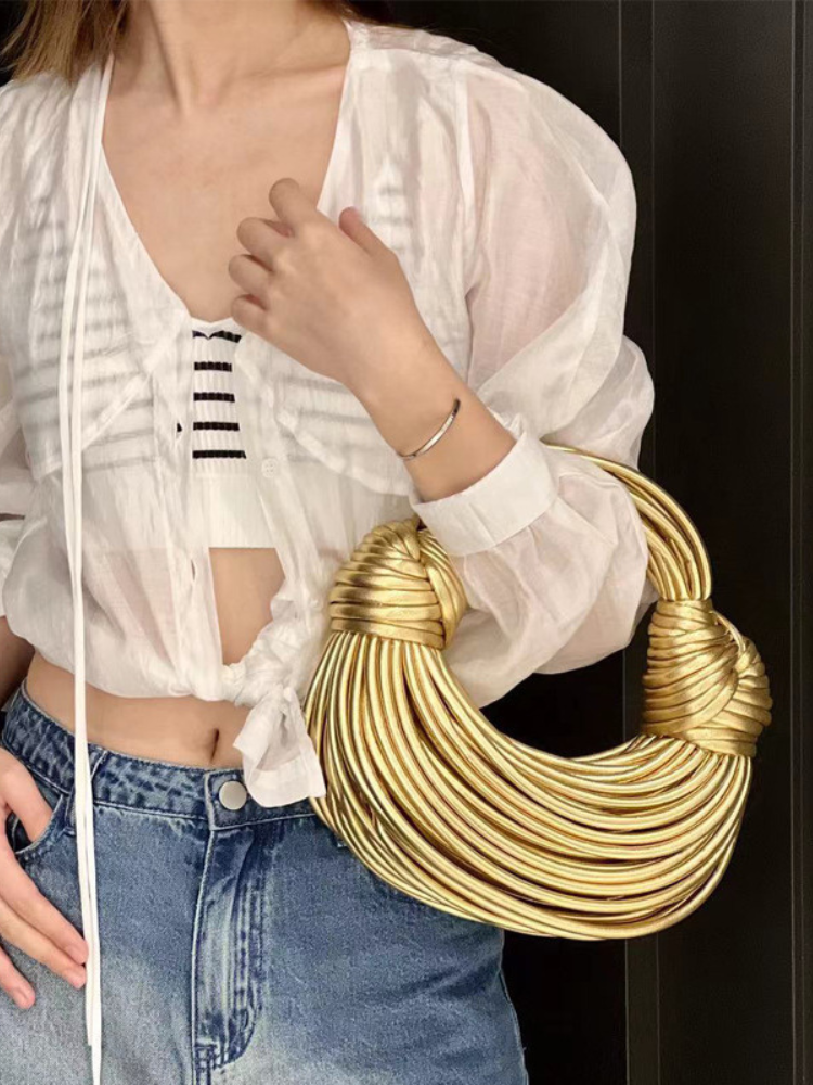 Sculptural Woven Leather Handbag – Modern & Artistic Elegance