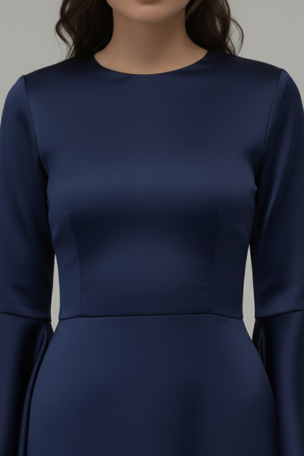 Elegant Long Sleeve Draped Maxi Dress – Evening & Party Gown