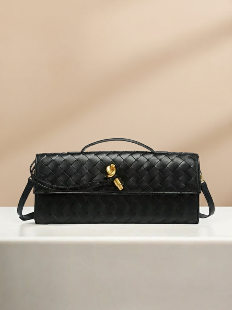 Elegant Woven Leather Shoulder Bag – Modern Sophistication