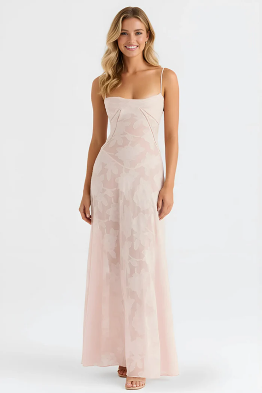 Elegant Spaghetti Strap Maxi Dress – Timeless Evening and Wedding Guest Style