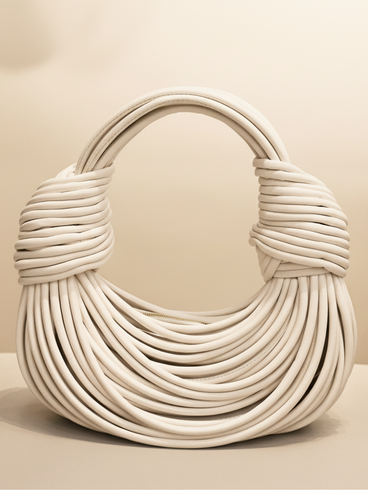 Sculptural Woven Leather Handbag – Modern & Artistic Elegance