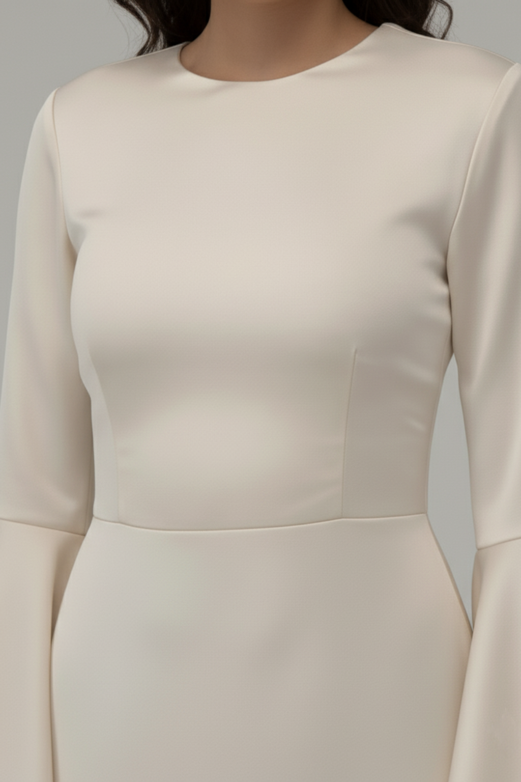 Elegant Long Sleeve Draped Maxi Dress – Evening & Party Gown