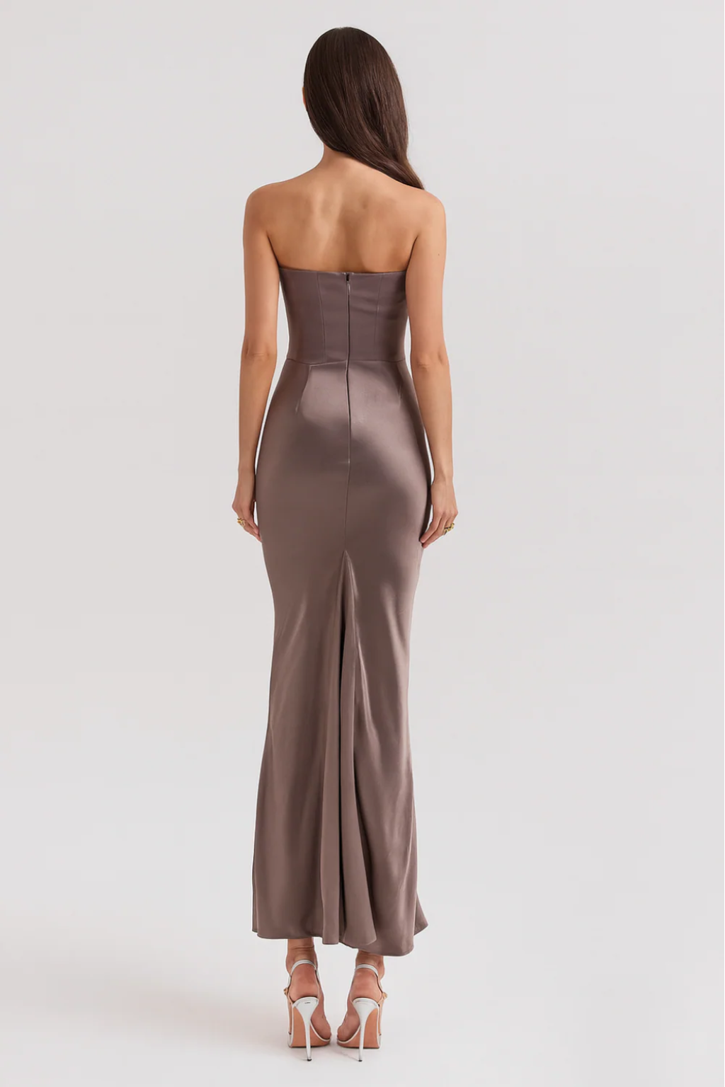 Strapless Corset Maxi Dress – Elegant Draped Evening Gown