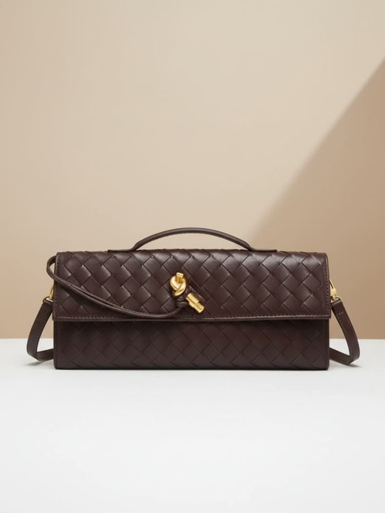 Elegant Woven Leather Shoulder Bag – Modern Sophistication