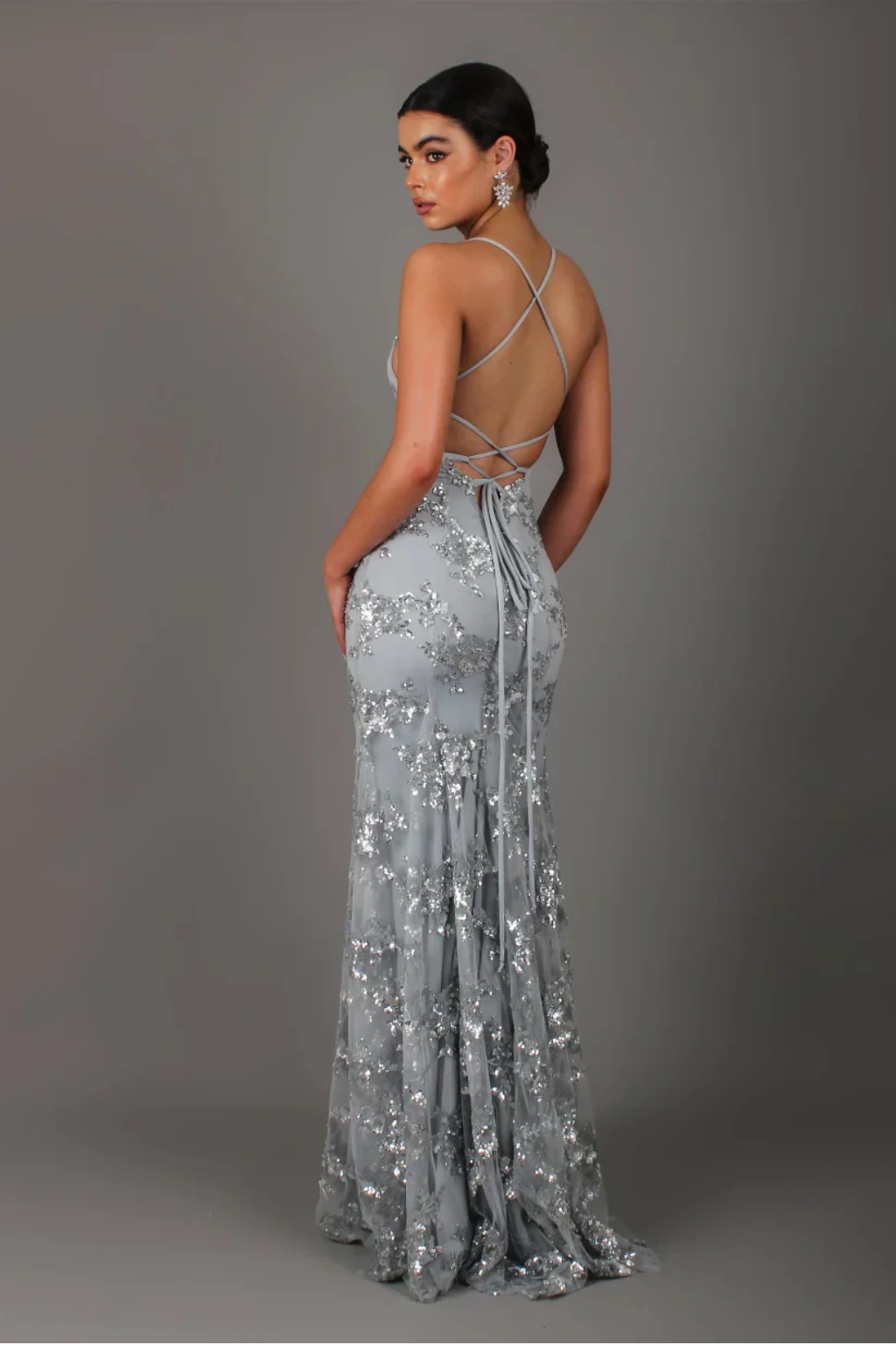 Elegant Maxi Dress – Fitted Spaghetti Strap Evening Gown