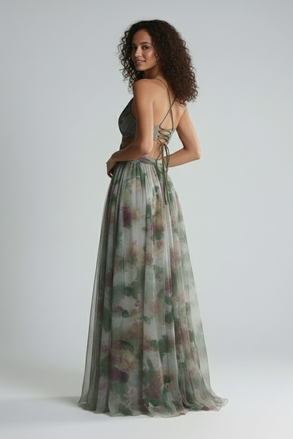 Elegant Chiffon Maxi Evening Dress – Sleeveless Spaghetti Strap Gown