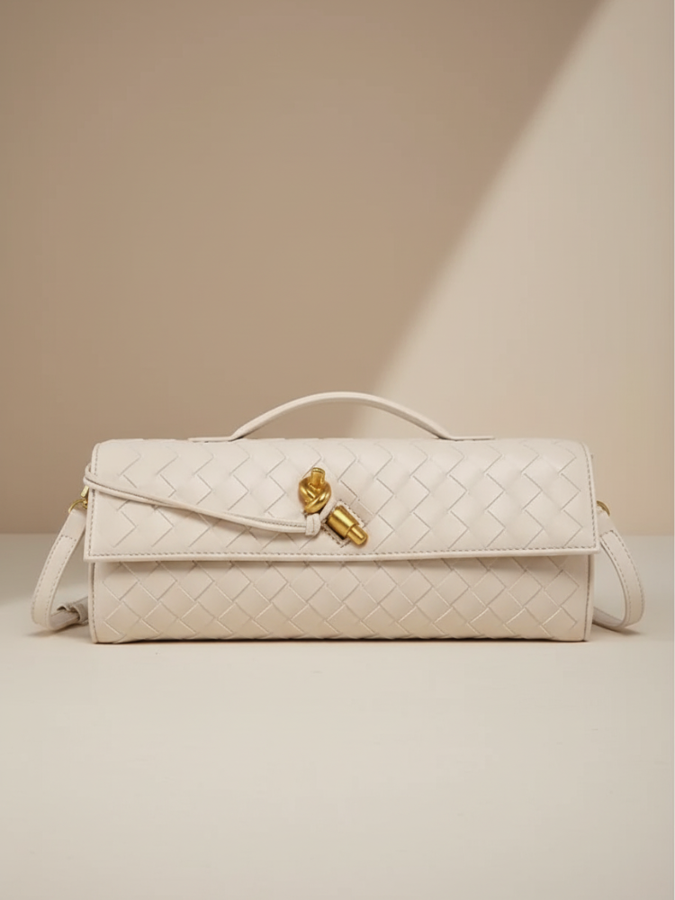 Elegant Woven Leather Shoulder Bag – Modern Sophistication