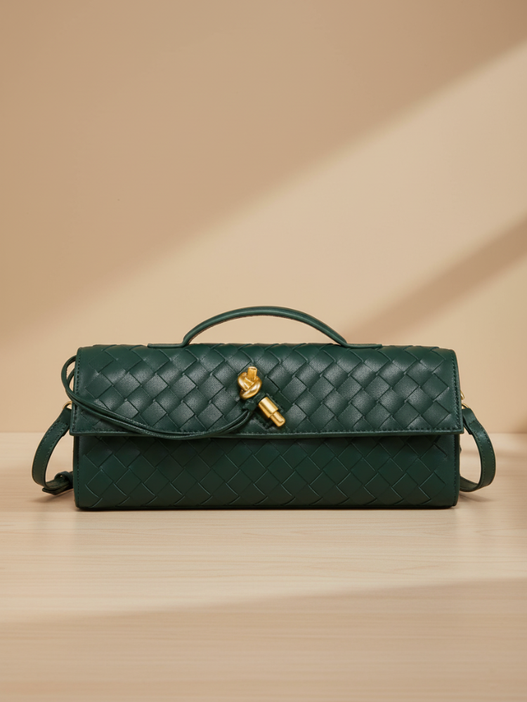 Elegant Woven Leather Shoulder Bag – Modern Sophistication