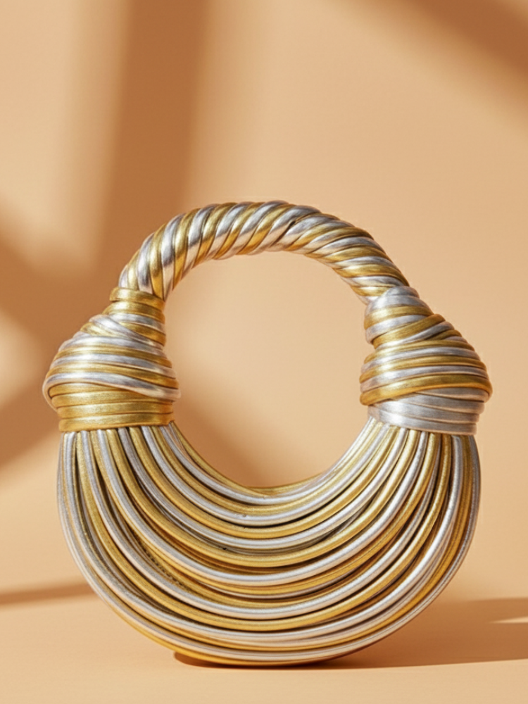 Sculptural Woven Leather Handbag – Modern & Artistic Elegance