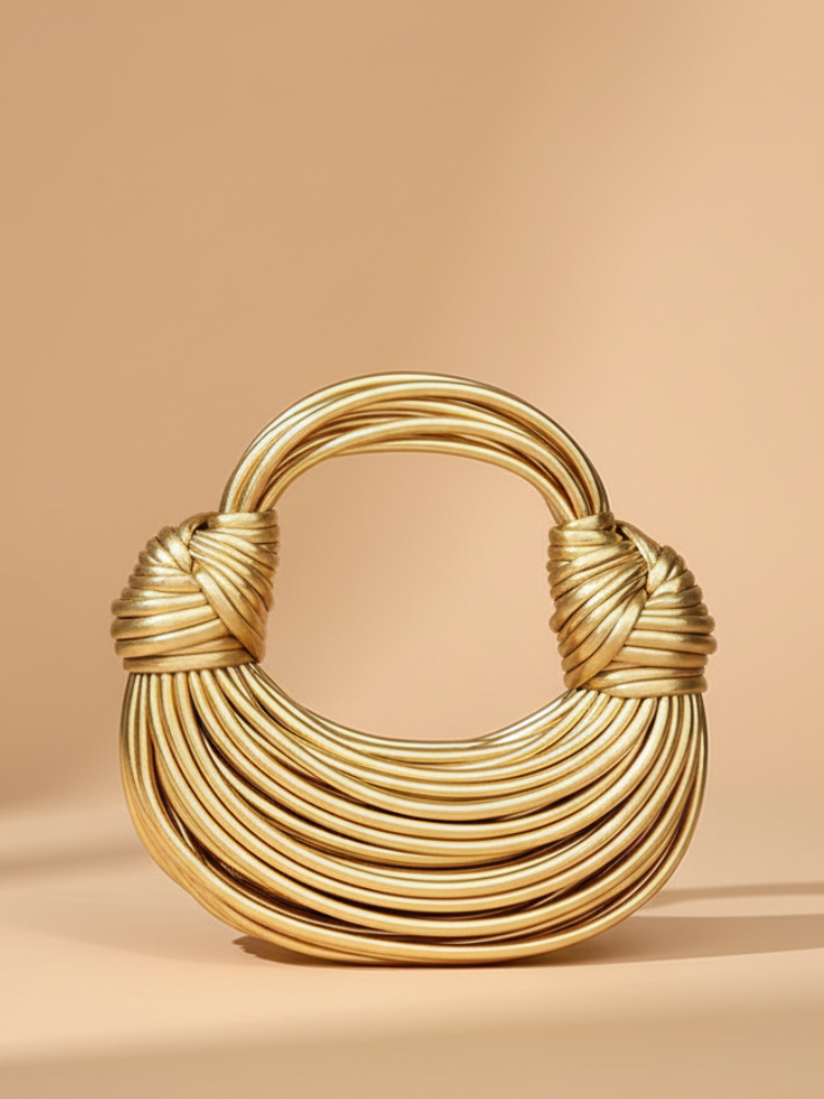 Sculptural Woven Leather Handbag – Modern & Artistic Elegance
